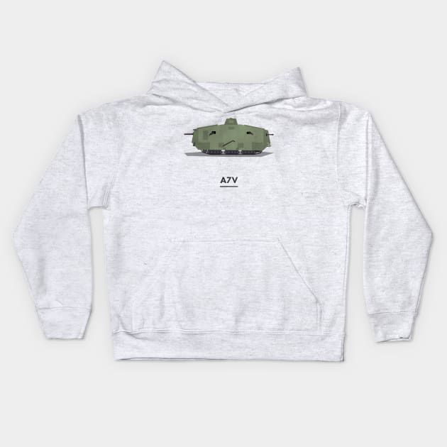 TANK A7V Kids Hoodie by Art Designs